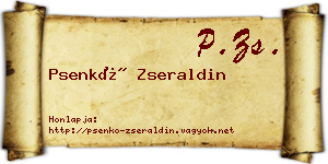 Psenkó Zseraldin névjegykártya